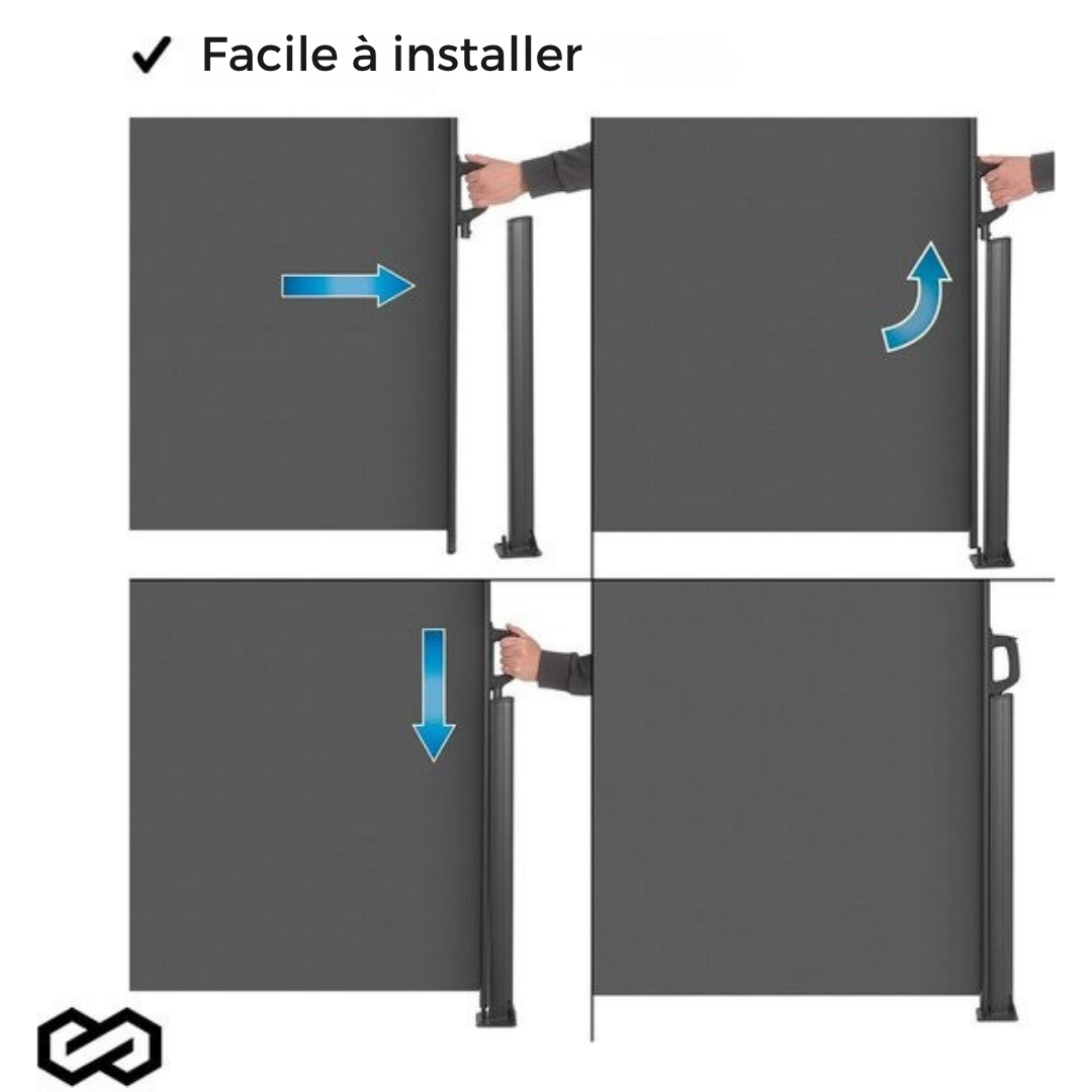 Store latéral - Infinity Goods  - 300 x 160 cm - Extensible - Résistant aux intempéries - Anthracite