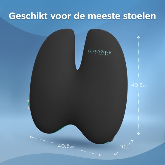 CozySense® Back Support - Coussin lombaire réglable - Coussin lombaire pour la voiture, la chaise de bureau, le lit et le canapé - Ergonomique - Avec Coolgel - Fermeté ferme - Housse lavable