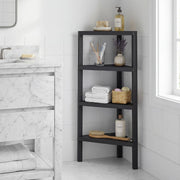 Étagère d'angle Coast - 4 étagères ouvertes - design peu encombrant - noir/gris/blanc