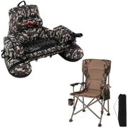 Bateau de pêche gonflable et chaise de camping pliable Coast - Grande capacité de charge - Avec support de canne à pêche et sac de transport - Vert et camouflage