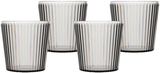 Bo-Camp - Verre à eau - Nomad - RPET - Gris - 400 ml - 4 pièces