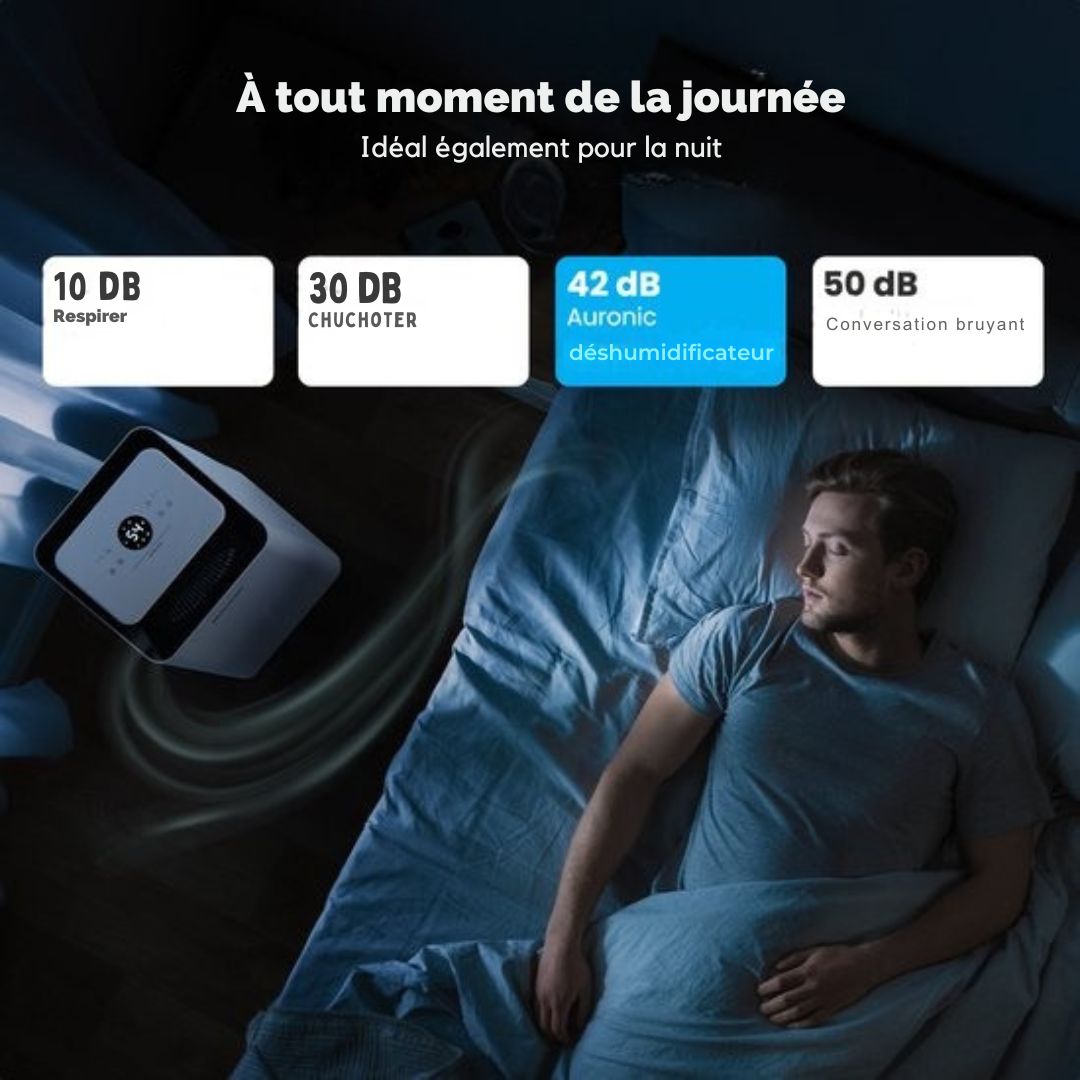 Déshumidificateur Auronic - Série compacte - 25L par jour - Fonction Lavage-Séchage - Chambre à coucher, salle de bain et salon - Blanc