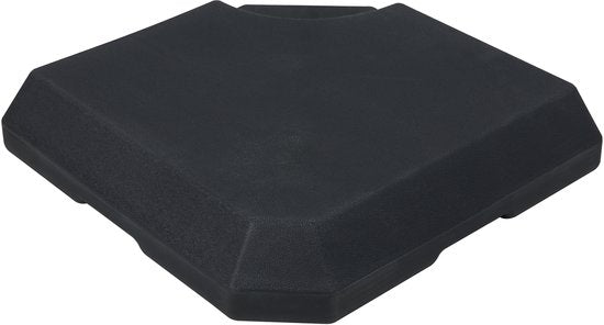 Pied de parasol AXI en 4 parties, à remplir – Noir – 99 x 99 x 10 cm - Pour parasols suspendus jusqu'à 2,5 x 2,5 m ou d'un diamètre de 3 m – Avec poignée – Plastique