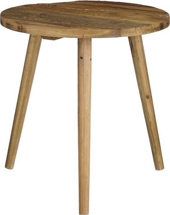 Table d'appoint - Mica Decorations - H43 x Ø40 cm - Bois recyclé - Marron