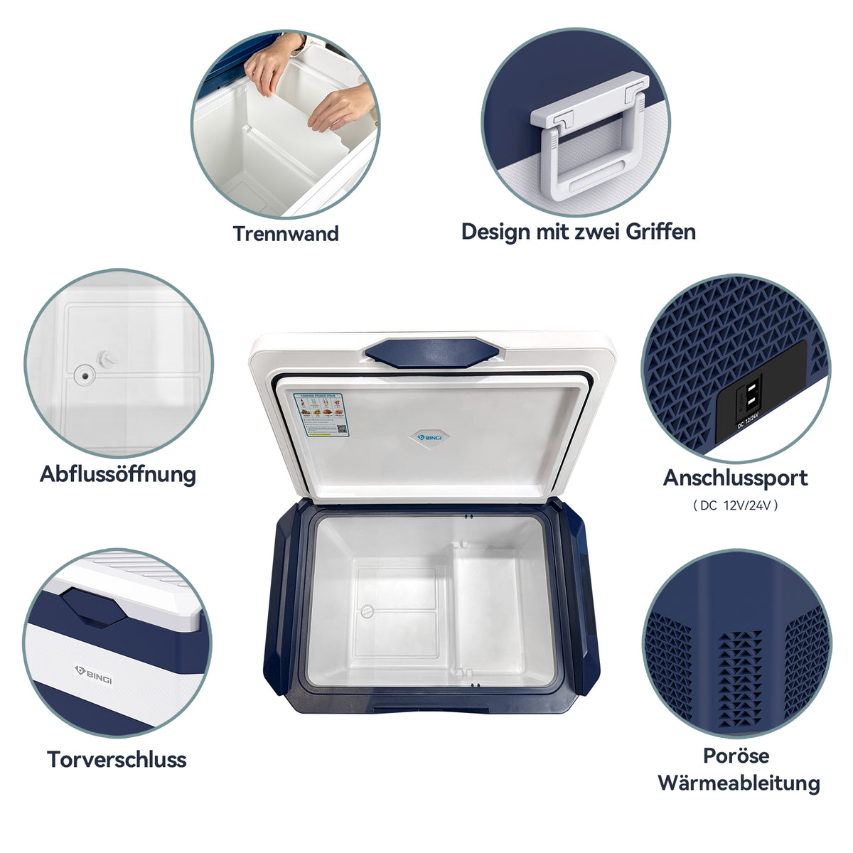 Glacière à compresseur BINGI - 42 litres - 12/24 V et 230 V