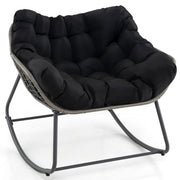 Fauteuil à bascule Coast - très grand format - coussin épais amovible - noir