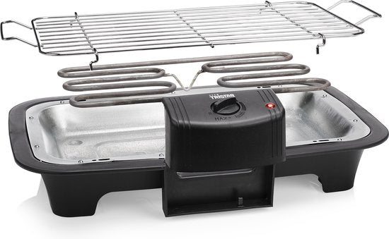 Barbecue électrique Tristar BQ-2883 avec support – Barbecue sur pied et de table – 2 000 W – Noir - Idéal pour le balcon ou le camping