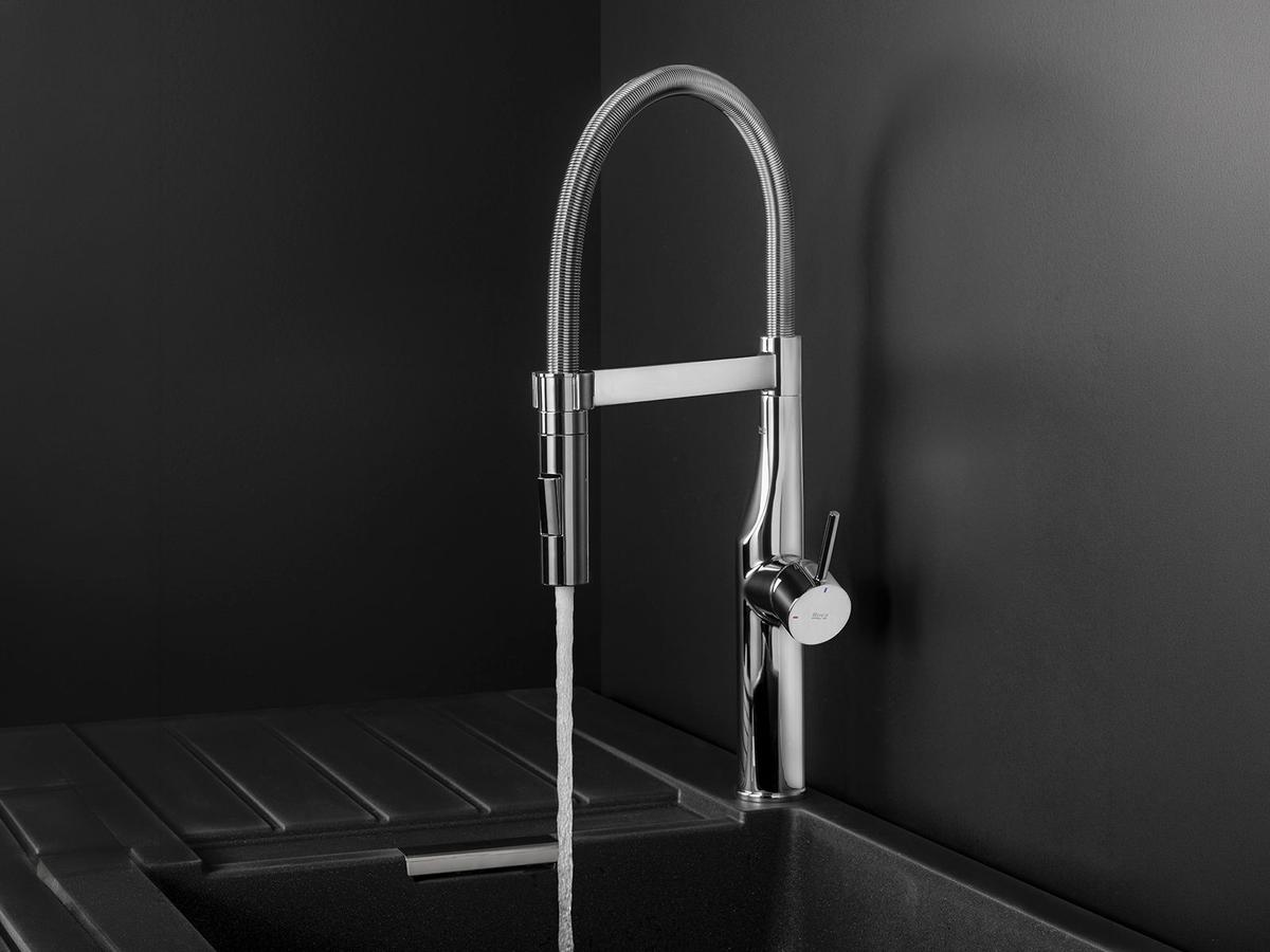 Mitigeur de cuisine Roca Glera Pro - Mousseur extractible - Chromé - Adapté à la basse pression