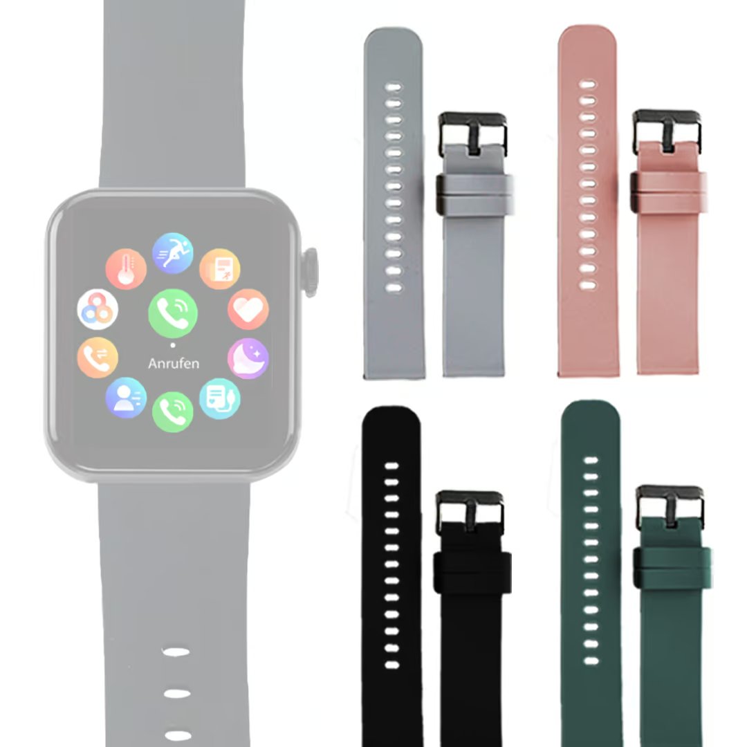 Lot de bracelets de rechange Kendox LifeTracker - 4 couleurs - Silicone souple - Compatibles avec les montres connectées et les montres de sport