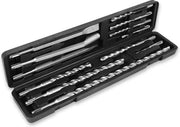 VONROC Set de forets et burins SDS-Plus – 12 pièces – Universel – Coffret incl. forets, pointe, burins plats et à gouge