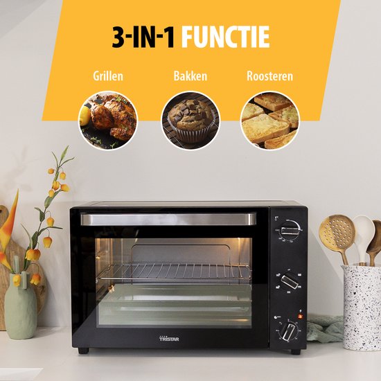 Tristar Four autoportant OV-3640 - Four de cuisson 2000W - 60L - 90 à 230⁰C - 5 réglages préprogrammés