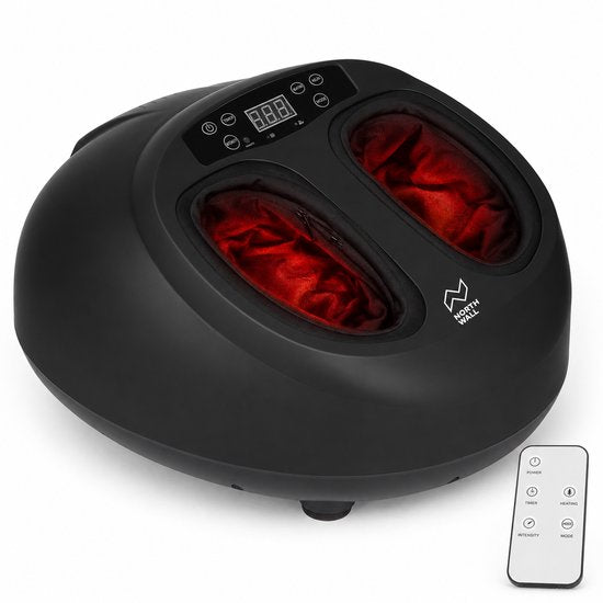 Appareil de massage des pieds Northwall - Massage des pieds Shiatsu avec compression d'air et chaleur infrarouge - Pour une meilleure circulation sanguine, la détente et la récupération - Télécommande incluse