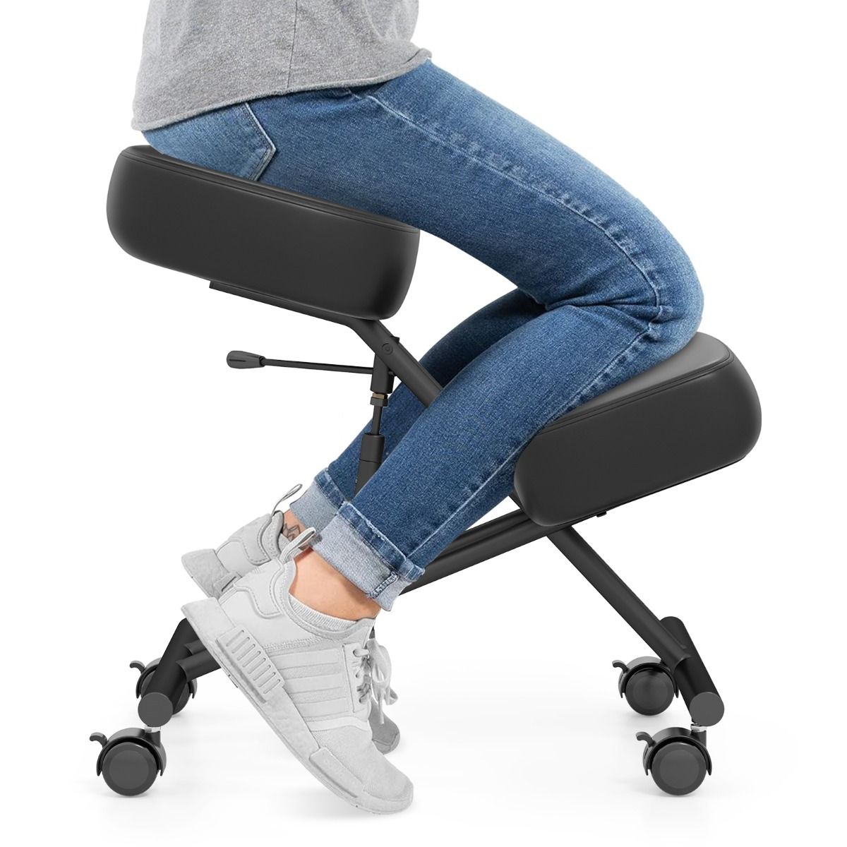 Siège ergonomique Coast pour les genoux - Réglable en hauteur - À roulettes - Noir