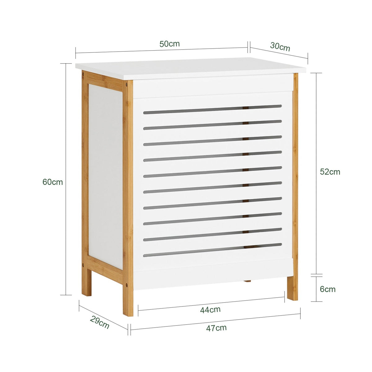 SoBuy FSS66-WN Panier à linge avec couvercle - 69 x 13 x 54 cm - Blanc