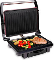 Grill de contact - alpina - Antiadhésif - 1000W - Noir/Rouge