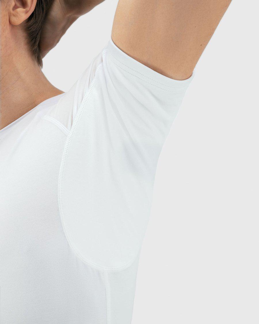 T-shirt anti-transpiration Fibershirts à col en V profond - Blanc - M - Homme
