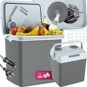tectake® - Glacière électrique de 25 l - Fonction de refroidissement et de réchauffement - Sac glacière électrique silencieux - Pour voiture ou prise de courant - Mini réfrigérateur pour camping, boissons - Thermobox avec puissance - Mode Eco