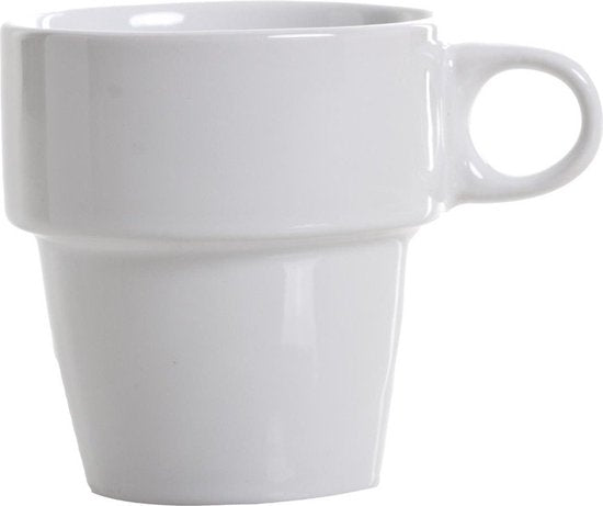 Tasses à café Secret de Gourmet Colorama - lot de 6 dans un présentoir métallique - Céramique - finition brillante - 260 ml - 8 x 9 cm