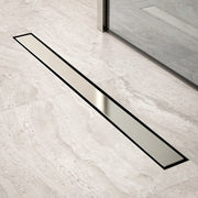 Siphon de douche - 80 cm - Grille en carrelage - Acier inoxydable - Avec bride