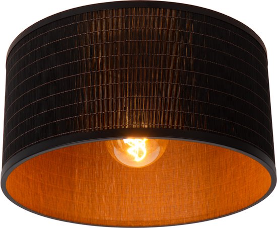 Lucide TAGALOG - Plafonnier - Ø 40 cm - 1xE27 - Noir - Japandi