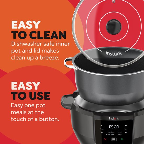 Mijoteuse Instant Pot Superior 7,2 L - Mijoteuse 4-en-1 - Sauter - Cuisson à la vapeur - Maintien au chaud - Jusqu'à 10 portions - Cuisson tout-en-un