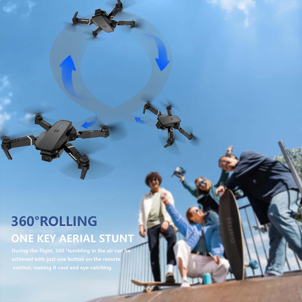 Drone jouet FACEGLE E88 - Quadricoptère pliable - Double caméra haute définition
