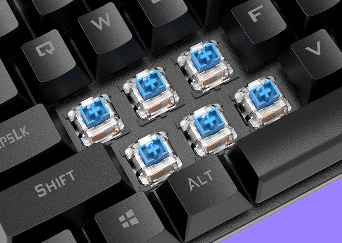 XUNFOX K80 RGB clavier de jeu mécanique 87 touches TKL - clavier de jeu Windows/Mac - interrupteur bleu - Clavier mécanique - QWERTY - claviers de jeu anti-ghosting - Noir/Gris