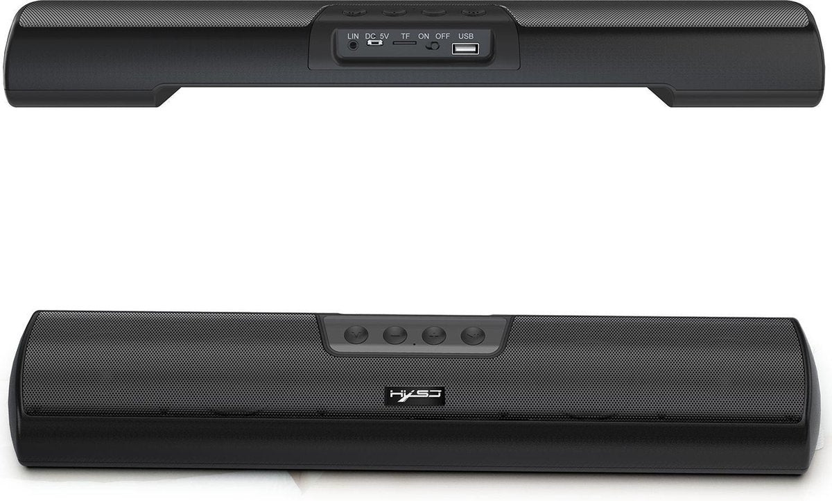 HXSJ Q3 Soundbar PC Speaker - AUX / Bluetooth sans fil - pour ordinateurs de bureau / ordinateurs portables / téléviseurs intelligents / équipements de projection - Noir