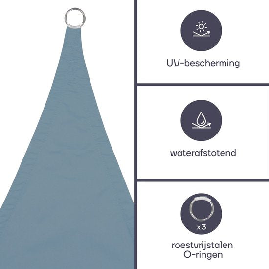 Perel Toile d'ombrage, hydrofuge, 5 x 5 x 5 m, 160 g/m², polyester, triangle, gris clair