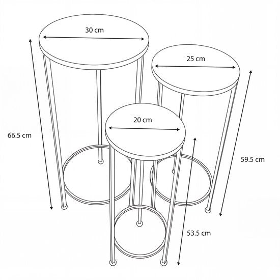 AXI Lola Table ronde pour plantes en mosaïque multicolore - Lot de 3 pièces – Tables d'appoint – Différentes dimensions – Aspect mosaïque – Incrustée de carreaux de céramique – Pour l'intérieur, le jardin, la terrasse et le balcon
