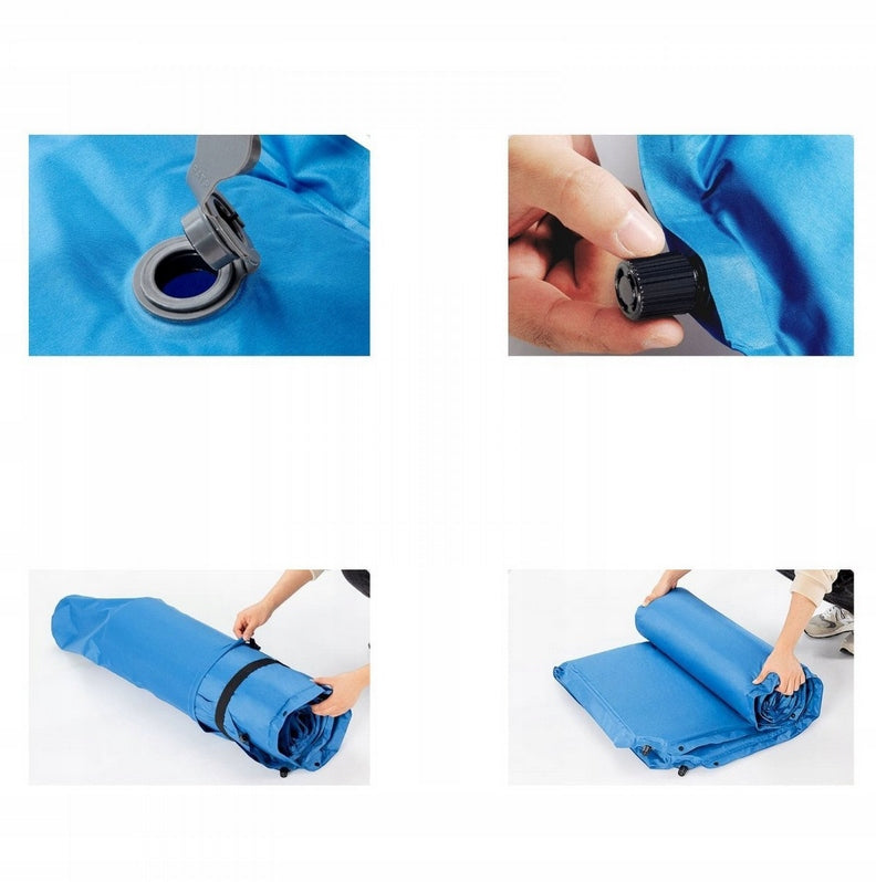 Matelas de camping Coast - autogonflant - 2 personnes - 186 x 130 x 4cm - bleu
