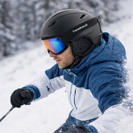 Travelhawk Ski Helmet - Casque de snowboard - Casque de ski - Unisexe - Noir - L