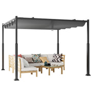 Pergola d'extérieur Coast - auvent rétractable - colonnes métalliques robustes - gris et noir - 310 x 310 cm