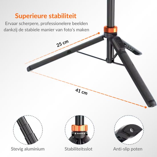 une journée ensoleillée Trépied pour téléphone - Trépied Smartphone - Trépied Smartphone - Selfie Stick Trépied - Trépied Téléphone - Trépied iPhone - Trépied iPhone - Support pour téléphone - Jusqu'à 180 cm - Trépied pour GoPro