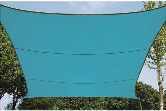 Perel Toile d'ombrage, hydrofuge, 5 x 5 m, 160 g/m², polyester, carré, bleu ciel