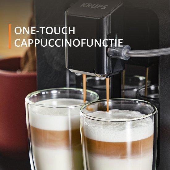 Krups Evidence EA8968 - Machine à expresso entièrement automatique - Cappuccino et latte macchiato d'une simple pression - 5 recettes de café - Noir