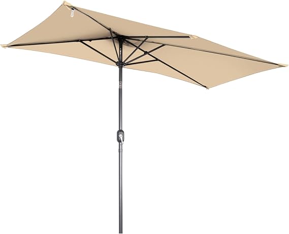Parasol de jardin carré Angel Living 2,5 x 1,3 m – Beige, Terracotta, Crème ou Gris – Protection UV UPF 50+