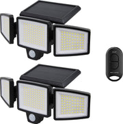 Auronic Lampe solaire d'extérieur avec détecteur de mouvement - Applique murale avec détecteur - Solaire - 210 LED - IP65 - 2 pièces - Noir