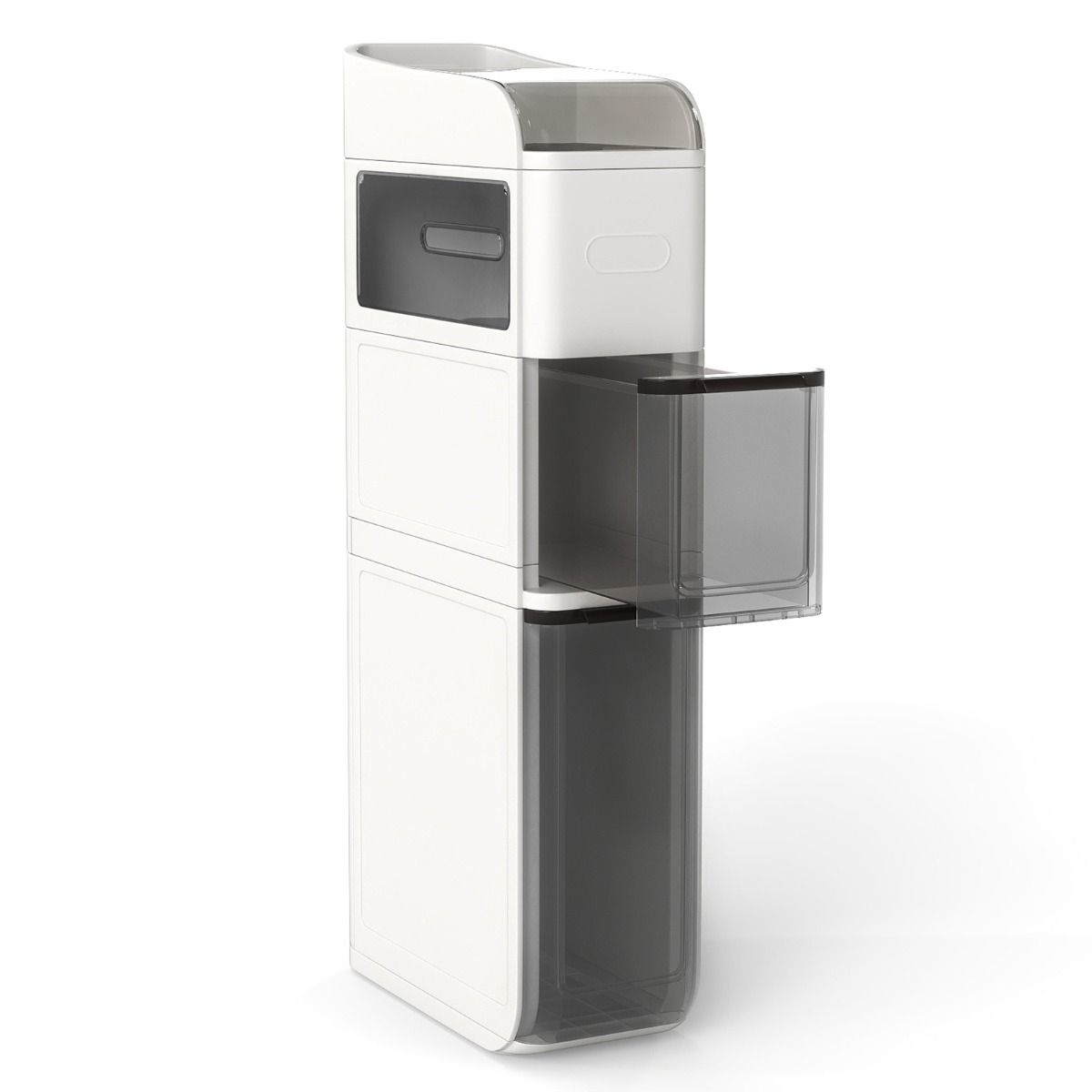 Armoire de salle de bain Coast sur roulettes - étagère à roulettes étroite à 4 niveaux - armoire de rangement peu encombrante - blanc/noir - 43 x 18 x 88 cm