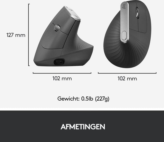 Logitech MX Vertical - Souris ergonomique sans fil - Gris