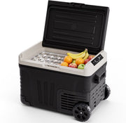 Auronic Electric Cool Box - Compresseur - 35L - 12V et 240 volts - Réfrigérateur de camping - Frigobox Car - Noir