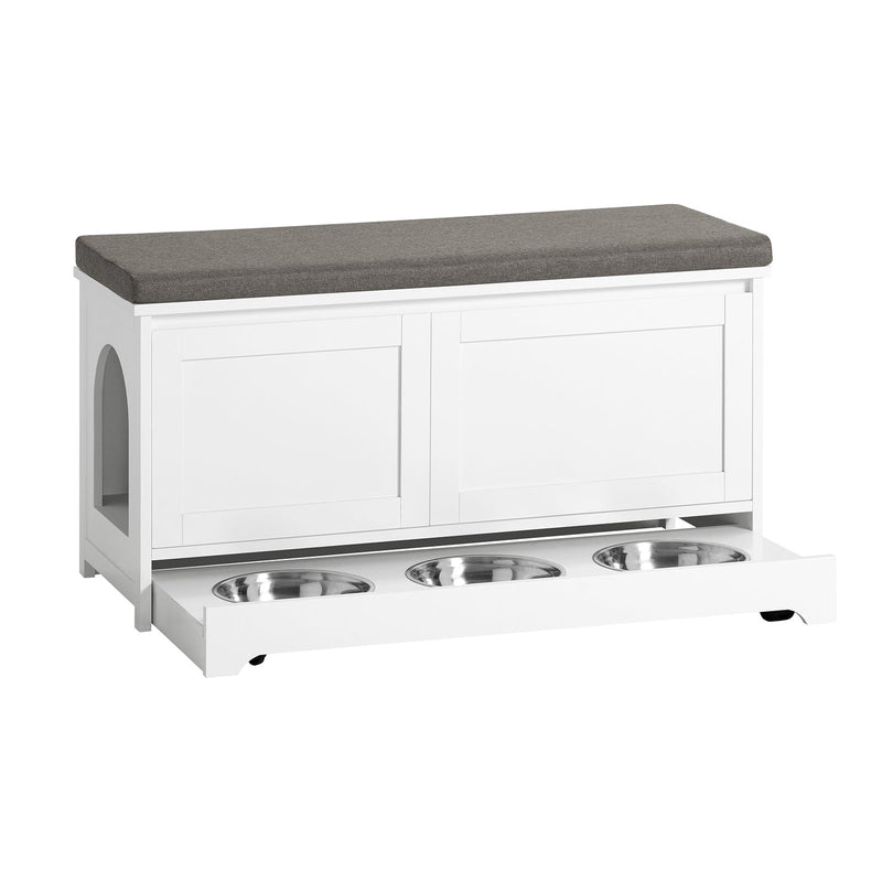 SoBuy FSR136-W Maison pour chat, banc pour chat, armoire pour chat, armoire pour chat, banc à chaussures, étagère à chaussures, tabouret à chaussures