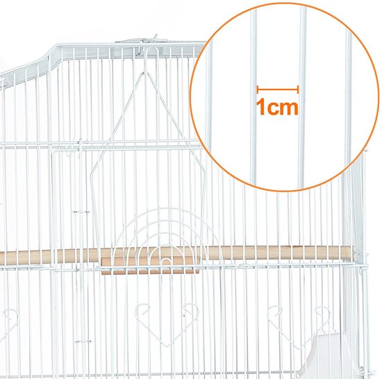 Yaheetech Cage d'oiseau volière cage d'oiseau pour perroquet kit de vagues approx. 46 x 36 x 92 cm blanc