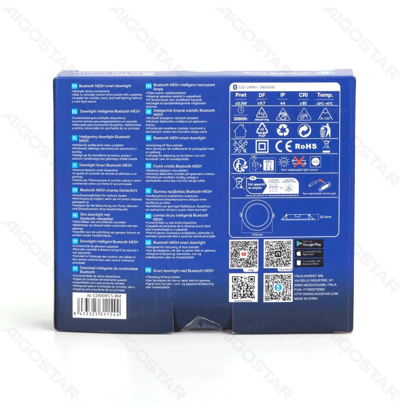 Spot encastré intelligent Aigostar Bluetooth MESH 9 W RGB+CCT