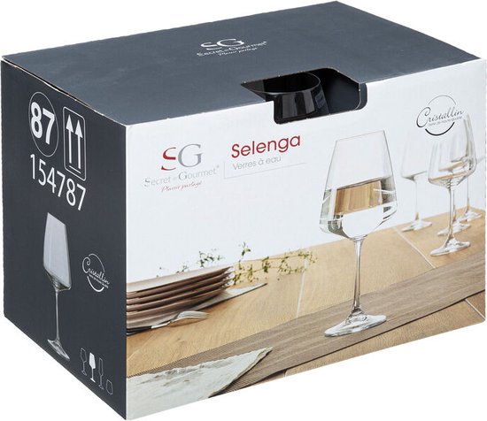 Verres à vin Secret de Gourmet Selenga 45 cl - Lot de 6 - Transparents
