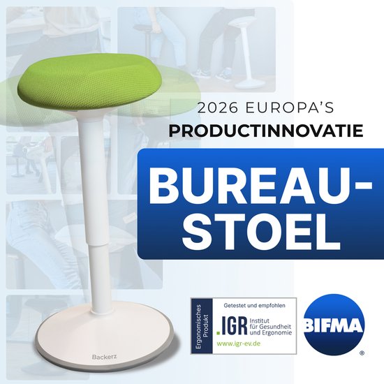 Backerz Wobble Stool - Chaise ergonomique oscillante hauteur 40-60cm - Tabouret d'équilibre - Tabouret assis - Tabouret selle Vert