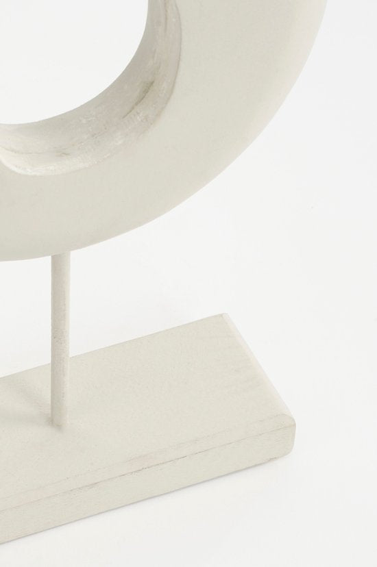 Mica Decorations Ornement Pastina sur pied - L7 x L17 x H38 cm - FSC 100% bois de manguier - Blanc cassé