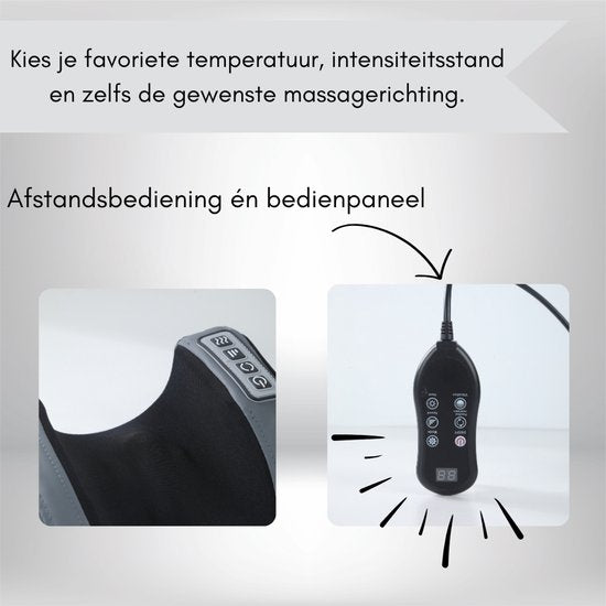 Fauteuil de massage Caryota Shiatsu - Appareil de massage - Coussin de massage à chaleur infrarouge - 2 pièces - Jambes