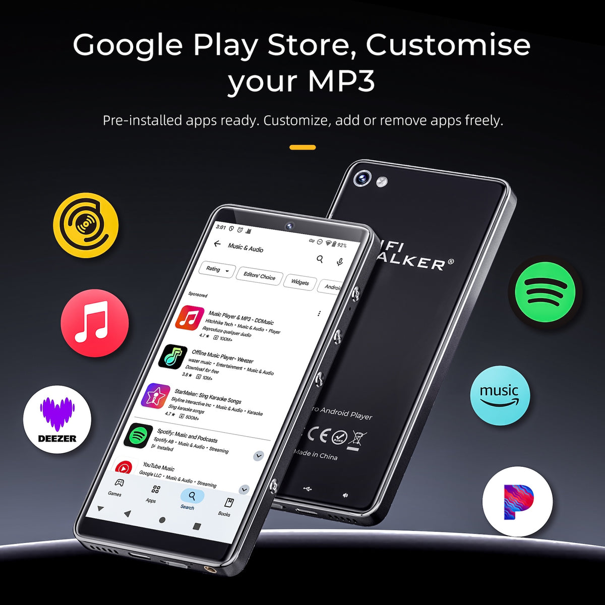 Lecteur de musique Android HIFI WALKER G7 Pro - 128 Go - noir