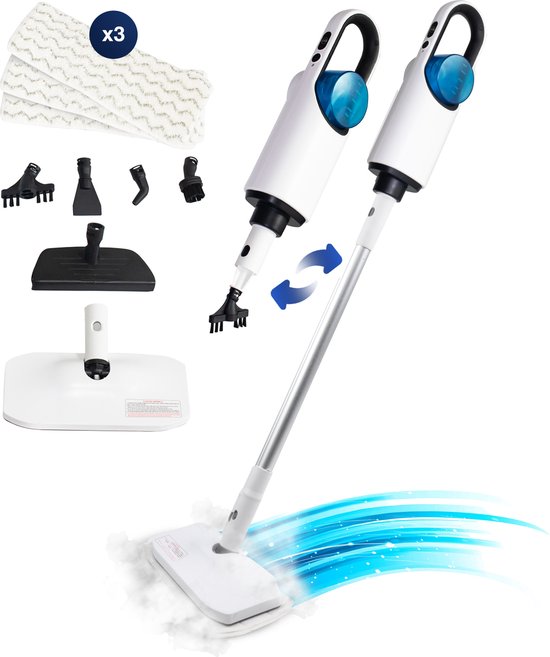 Samako Royal Elite Nettoyeur vapeur - Défroisseur à main - Détachant - Nettoyage en profondeur pour sols, canapé, salle de bain et tapis - Shampoing tapis